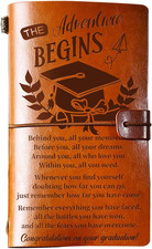 Graduation Gifts Leather Journal, Graduation Gifts for Her Him 140 Page Refillab