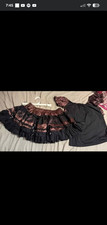 Burleska Women's Square Dancing Skirt Blouse Set Black Brown S/M