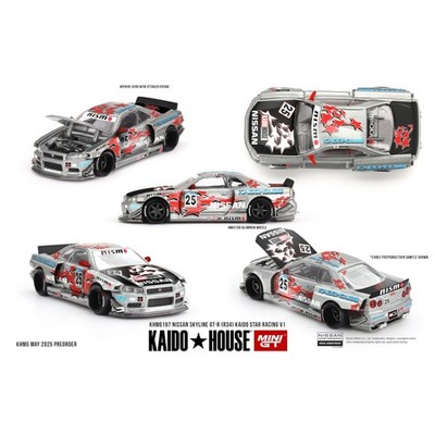 Mini GT Kaido House - NISSAN SKYLINE GT-R (R34) KAIDO STAR RACING V1 - KHMG197