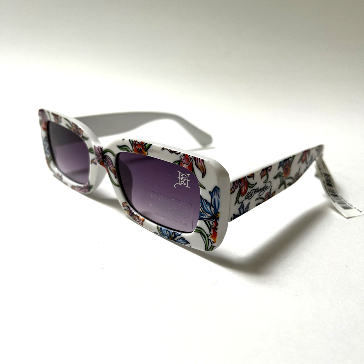 New Original ED HARDY Sunglasses Slim Rectangle Floral  display picture 3