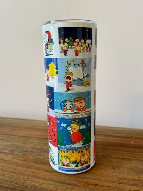 Copo de Natal Charlie Brown amendoim Snoopy aço inoxidável 20 onças quente frio - Imagem 3 de 4