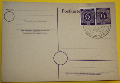 GS. Kontrollratsausgabe P951 und 916. SST Leipziger Messe  am 10.5.1946 (12.369)