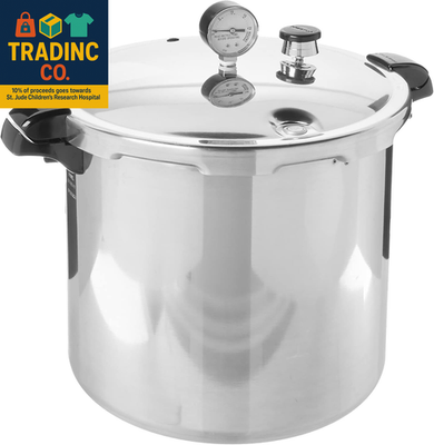 #ad 01784 23 Quart Induction Compatible Pressure Canner Silver Aluminum $265.99