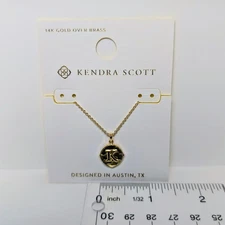 Kendra Scott Hammered Initial "K" Gold Chain 16" Necklace