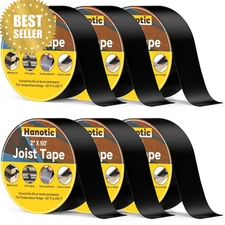 Butyl Joist Tape 2"x50' 6 Rolls Waterproof Deck Flashing for Wood Roof Beams