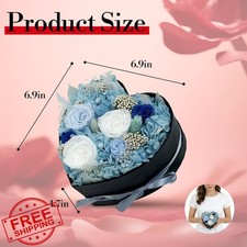 Qutawua Preserved Roses Heart Box Valentines Day Gift Forever Flowers