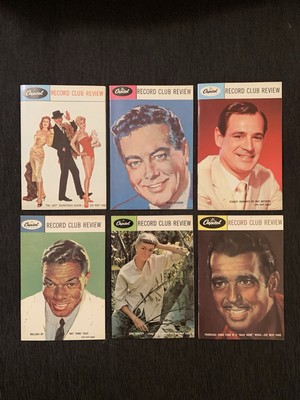 Lot of 6 1958 Capitol Record Club Review Mail Order Catalogs - Sinatra, Nat Cole