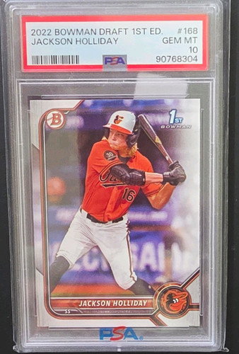 Topps 2022 Bowman Draft 1st Edition Jackson Holliday Orioles #BD-168 RC PSA 10