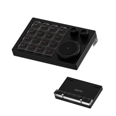 Macro Pad,Programmable Designer Macro Keyboard, 16 Keys Triple Knob and Scree...