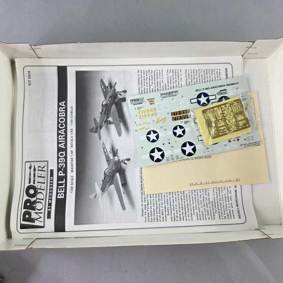 Pro Modeler P-39Q Airacobra Fighter 1:48 Scale Model Kit 5924 OPEN SEALED BAGS - Image 3 of 4