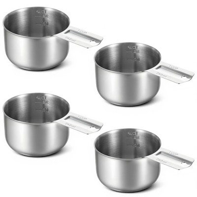 4Pcs 1 Cup 304 Stainless Steel Measuring Cup, 8 oz Metal Measuring Cups with ...