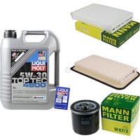 Mann Inspektionspaket 5L Liqui Moly Top Tec 5W-30 FüR Opel Agila (B) 1.2 1.0