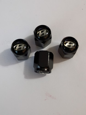 #ad #ad Set of 4 Hyundai Black Wheel Stem Air Valve Caps $10.00