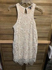 Express Lace Dress Ivory Boho Business Casual Cottage Y2K Women's Size Medium