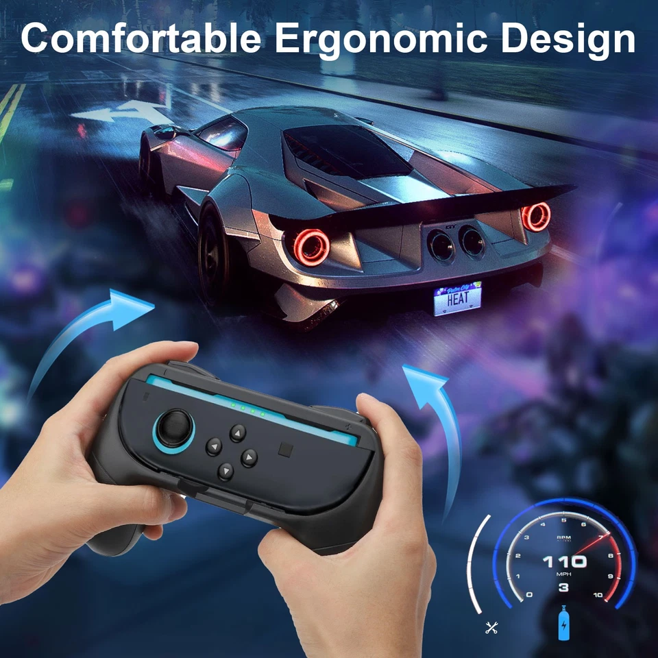 2 Piezas Empuñaduras para Nintendo Switch 2 Joy-Con Mango Controlador Ergonómico ABS Foto 3 de 4