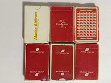 Lot Of 6 Vintage Airlines Playing Cards Western United Alaska Airlines