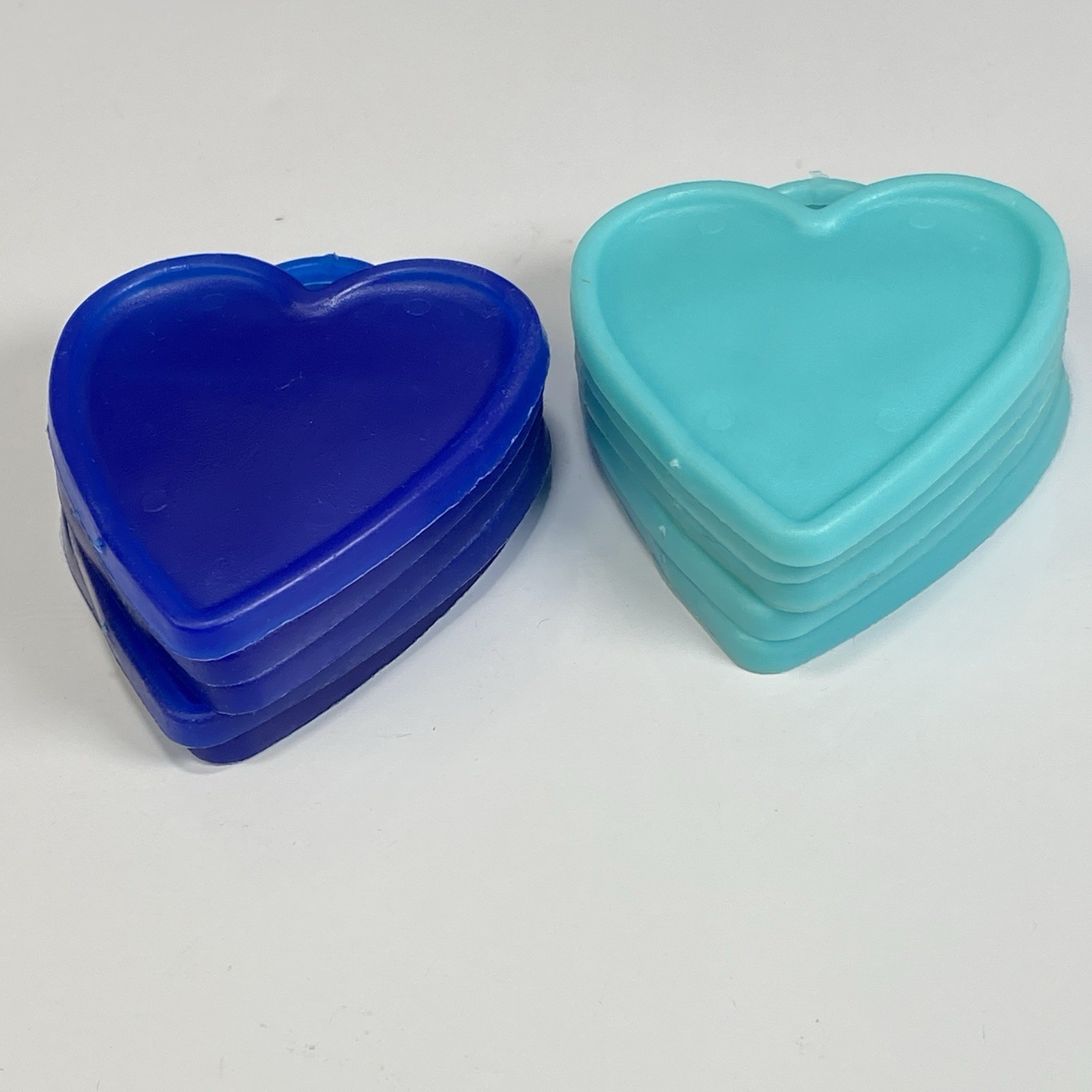 Lot of 10 Vtg Blue Plastic Heart Shape Balloon Weights by Premium Balloon