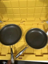 HEXCLAD 2 Piece Nonstick Stainless Steel Frying Pan Set 10 12” MSRP $300