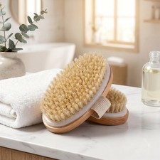 Hog bristle massage bath brush and bath towel