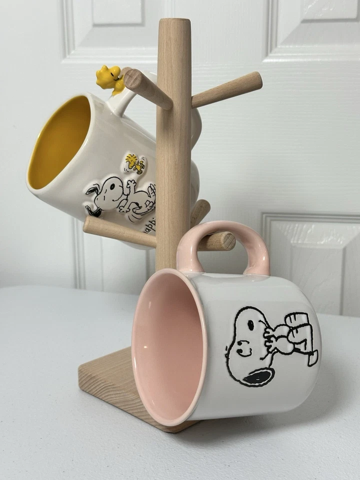 天然木质咖啡杯树架可容纳6杯厨房整理 — 第 3/4 张图片