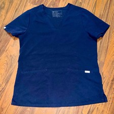 FIGS Technical Collection Casma Three-Pocket V-Neck Scrub Top Navy Blue Medium