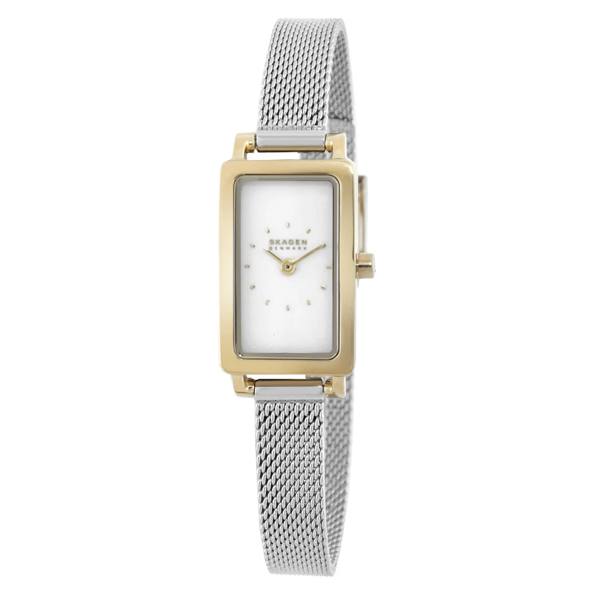 Skagen Denmark Steel Ultra Slim Two Tone White Face Women\'s Watch Mesh Bracelet Skagen Women main image 2
