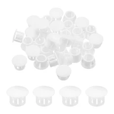 100Pcs 12mm White Nylon Plastic Round Locking Hole Plugs Insert End Caps