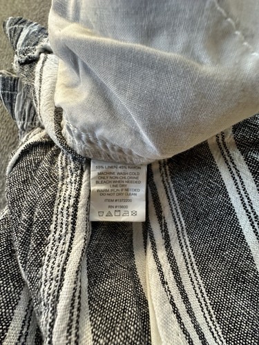 Briggs Pants Womens Small Gray White Striped Wide Leg Straight Pockets Linen New - Bild 10 von 13