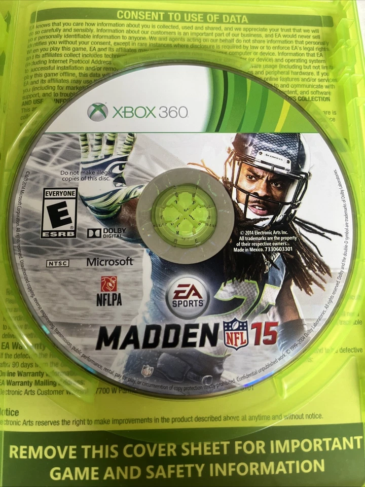 Madden NFL 15 (Microsoft Xbox 360, 2014) CIB W/manual. Tested. Ships Fast! - Image 4 of 4