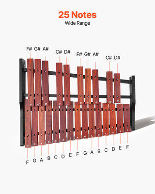 VEVOR Glockenspiel Xylophone, 25 Notes, Wooden Professional Xylophone Percussion