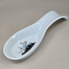 Vintage Ceramic Spoon Rest Calla Lily & Floral Pattern 80&rsquo;s 90&rsquo;s