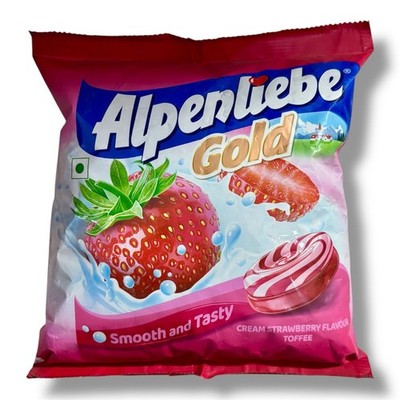 Alpenliebe Gold Cream Strawberry Flavour Candy, 360gm