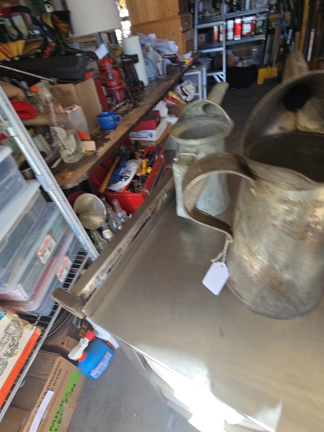 3 VINTAGE SPOUTED METAL CANS/FARMHOUSE DECOR OR STILL FUNCTIONAL/GREAT...