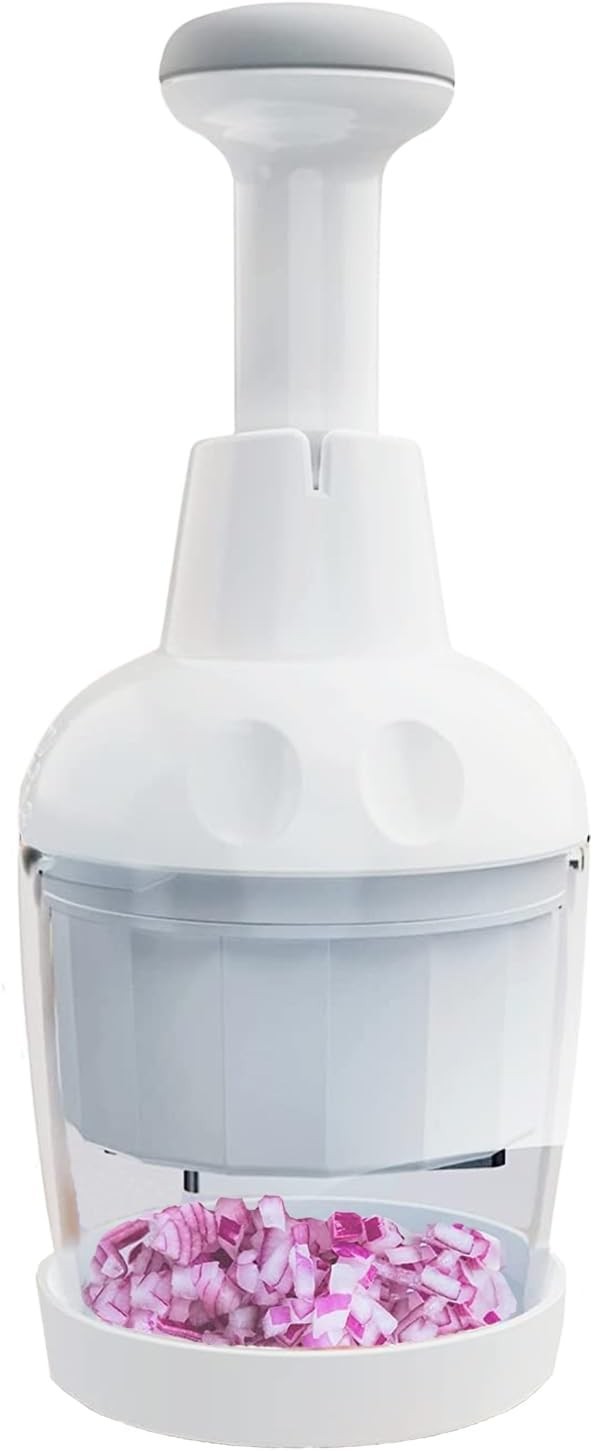 Pampered Chef Push Function Food Chopper #2585 - White- FREE SHIPPING