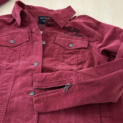 Harley-Davidson Transcendent Corduroy Jacket Tibetan Red Size Large 97414-23 VW/ - Picture 6 of 12