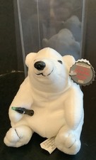 Coca-Cola Polar Bear Bean Bag Plush with Bottle Collectible 1997 In Case 6