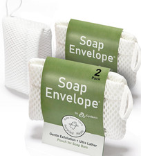 2-Pack Exfoliating Soap Bag Soap Saver Pouch for bar soap, Loofah Bath Scrubber