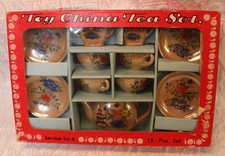 Toy Japanese Kid's Porcelain Tea Set RARE 13 PC Marked Japan 1940 Era NO. G121