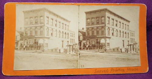 1880s-90s Stereoview Palladium Printing House Sawyer's Drugs Ballard Oswego NY - Picture 6 of 6