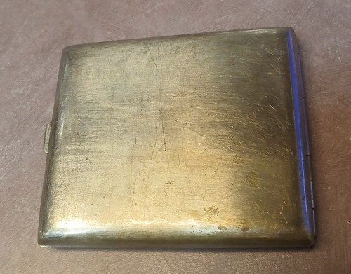 Antique Brass/metal WW2 Pocket Tobacco Case Engraved Memory Of JAPAN - Picture 4 of 10