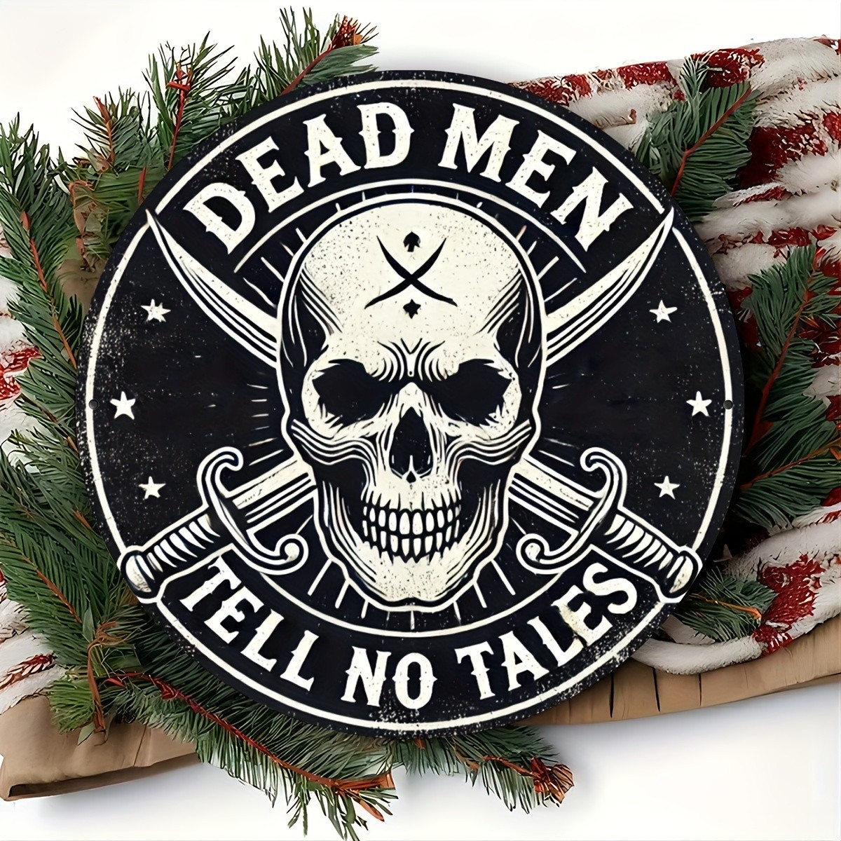 Vintage Silent Death Sign Round Aluminum Plate 8x8Inch