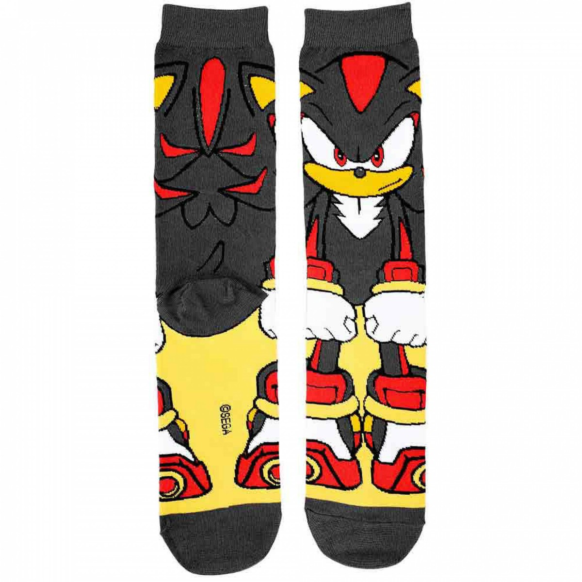 Sega Sonic The Hedgehog Shadow Character 360 Profile Crew Socks