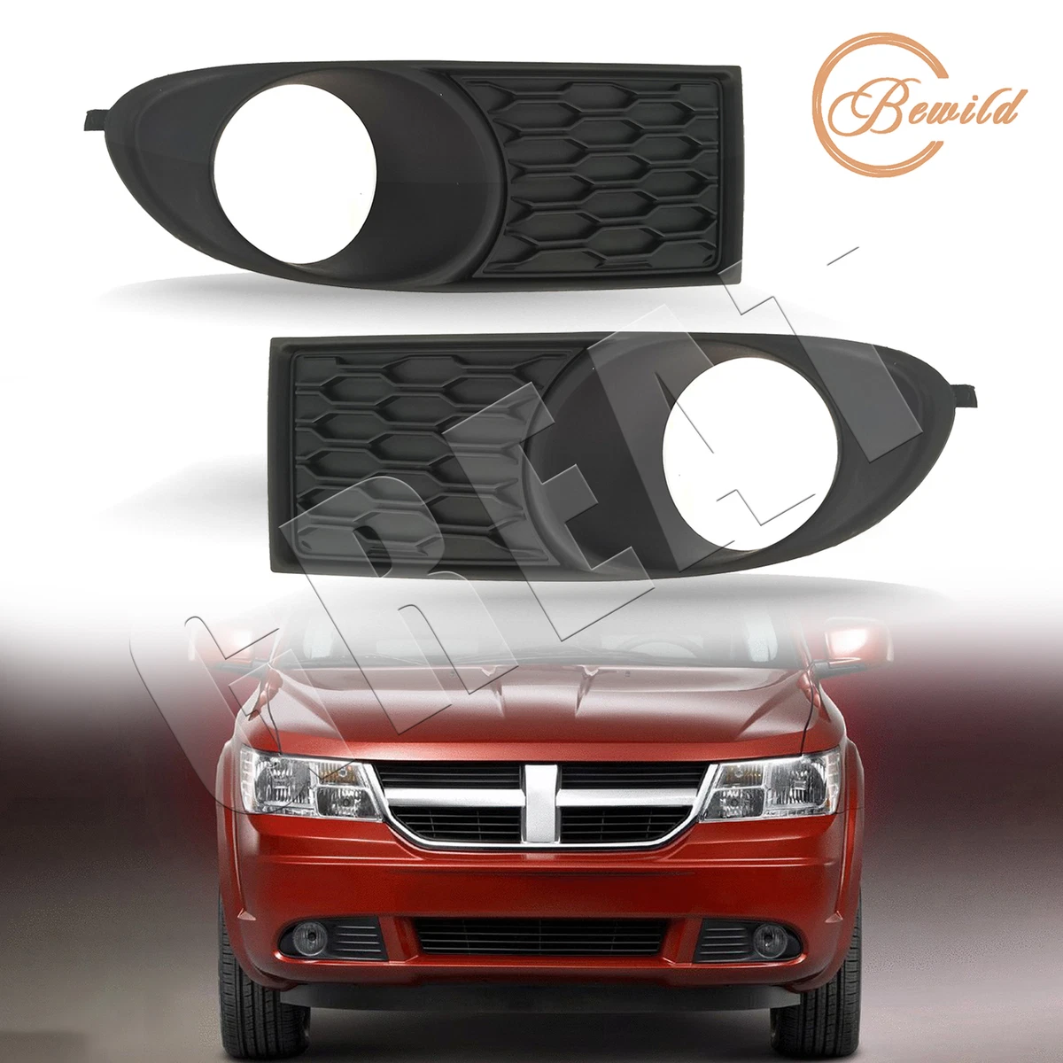 Fog Light Frame Cover With Hole For 2014 2020 Dodge Journey Pair