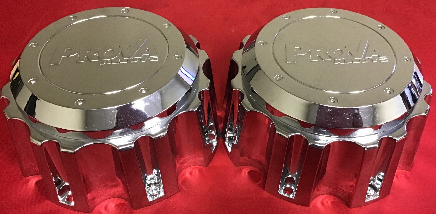TWO USED PROVA ALLOYS Truck Chrome Wheel Center Cap # 972B170-8HB CAP 4816-17