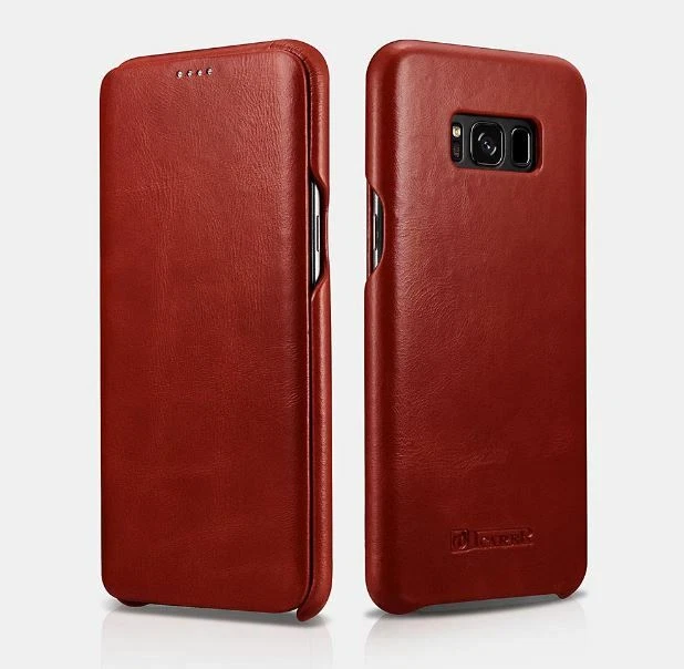 Samsung Galaxy S8 Genuine Leather Wallet handmade by Icarer in Red UK seller — 第 2/4 张图片