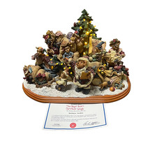 The Boyds Bears Christmas Sleigh By Danbury Mint Lighted Bear Display WORKS