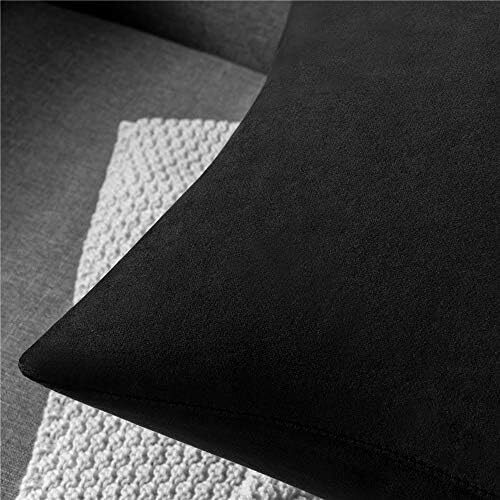 DEZENE Decorative Pillow Covers 22x22 Black: 2 Pack Cozy Soft Velvet - Picture 3 of 6