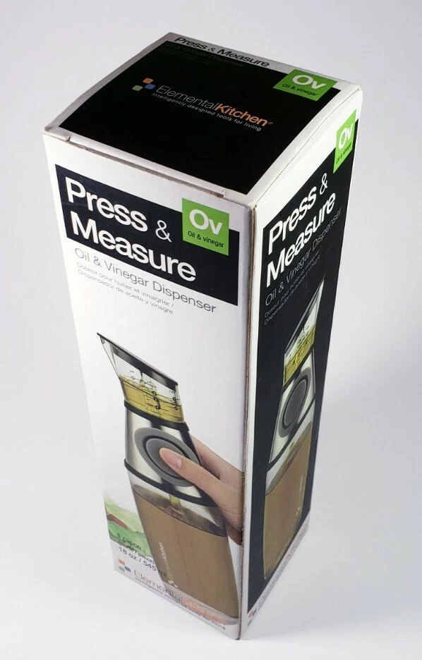 Olive Oil Dispenser Press & Measure 18oz nodrip measures TBSP and ML ORIGINAL