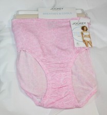 NWT set of 3 JOCKEY 2373 BREATHES and COOLS BRIEFS PINK WHITE BEIGE 10/3XL