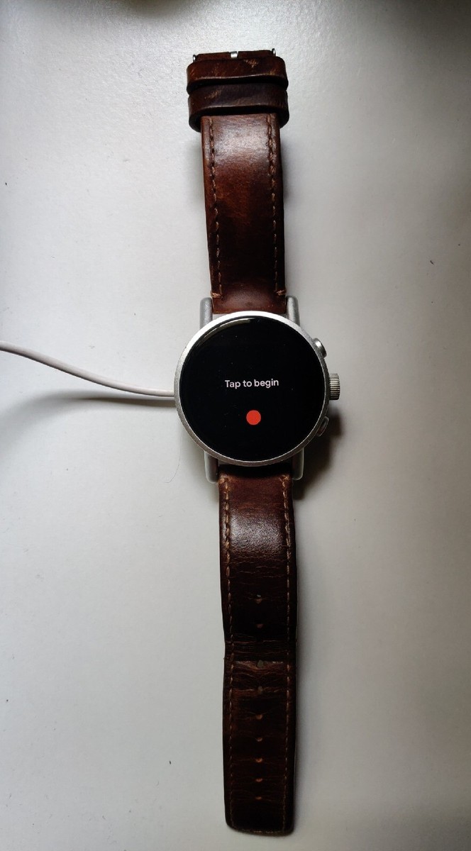 Misfit Vapor Watch X Smartwatch 42mm WearOS Silver Leather